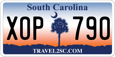 SC license plate XOP790