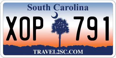 SC license plate XOP791
