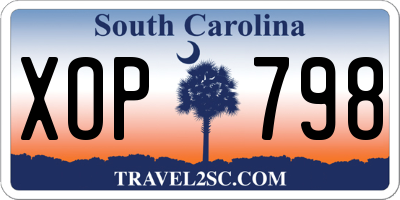 SC license plate XOP798