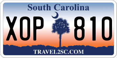 SC license plate XOP810