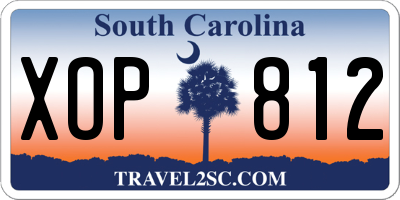 SC license plate XOP812