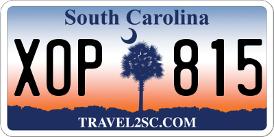 SC license plate XOP815