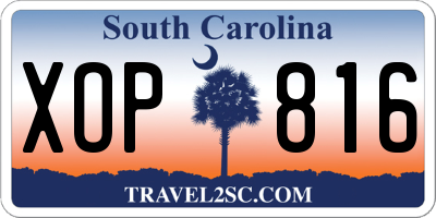 SC license plate XOP816
