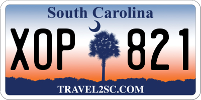 SC license plate XOP821