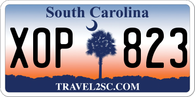 SC license plate XOP823