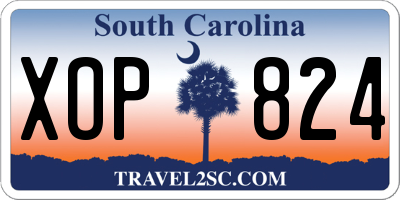 SC license plate XOP824