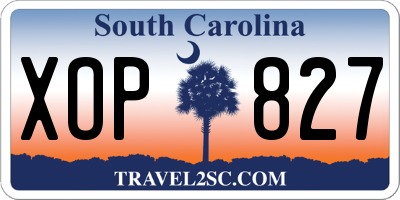 SC license plate XOP827
