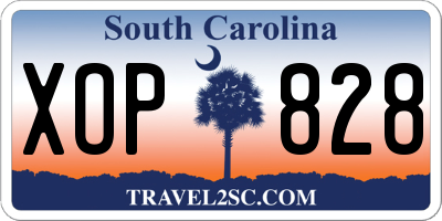 SC license plate XOP828