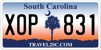 SC license plate XOP831