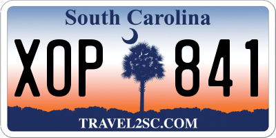SC license plate XOP841