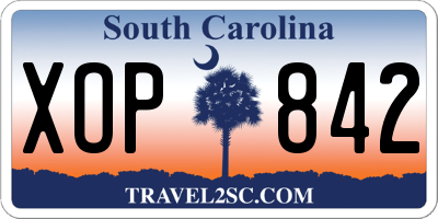 SC license plate XOP842
