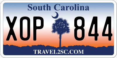 SC license plate XOP844