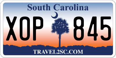 SC license plate XOP845