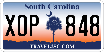 SC license plate XOP848