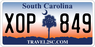 SC license plate XOP849