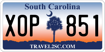 SC license plate XOP851