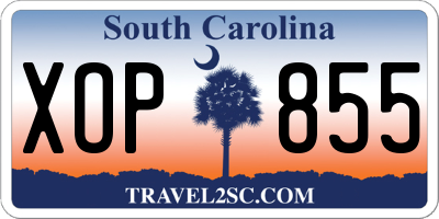 SC license plate XOP855