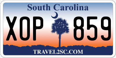SC license plate XOP859