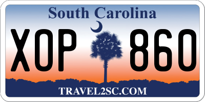 SC license plate XOP860