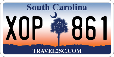 SC license plate XOP861