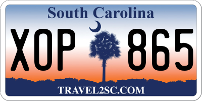 SC license plate XOP865