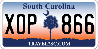 SC license plate XOP866