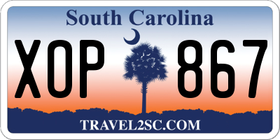 SC license plate XOP867