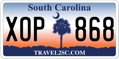SC license plate XOP868