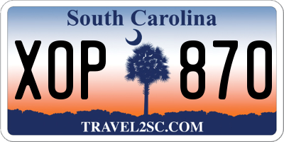 SC license plate XOP870