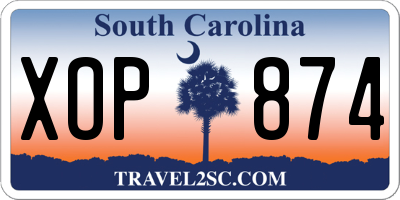 SC license plate XOP874