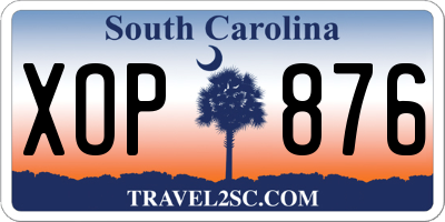 SC license plate XOP876