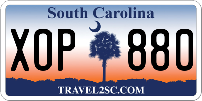 SC license plate XOP880