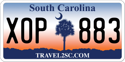 SC license plate XOP883