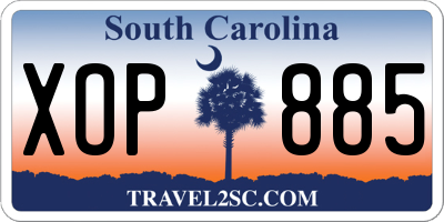 SC license plate XOP885