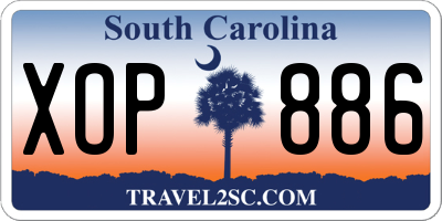SC license plate XOP886
