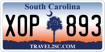SC license plate XOP893