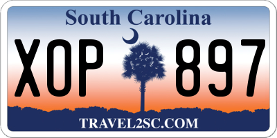 SC license plate XOP897