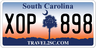 SC license plate XOP898