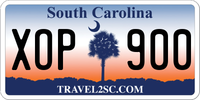 SC license plate XOP900