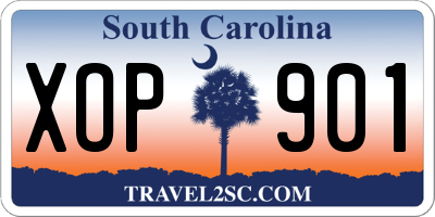 SC license plate XOP901
