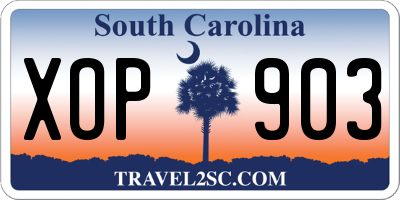 SC license plate XOP903