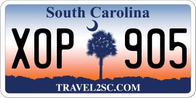 SC license plate XOP905