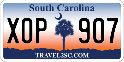 SC license plate XOP907
