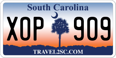 SC license plate XOP909