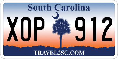 SC license plate XOP912