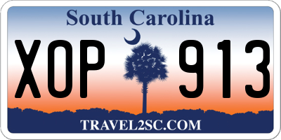 SC license plate XOP913