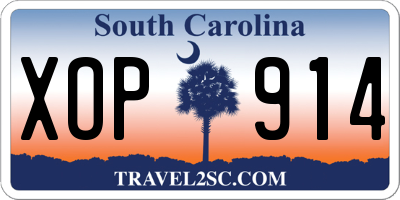 SC license plate XOP914