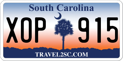SC license plate XOP915