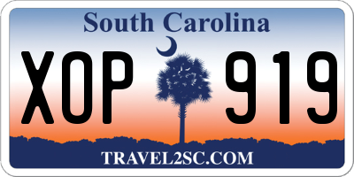 SC license plate XOP919