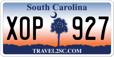 SC license plate XOP927